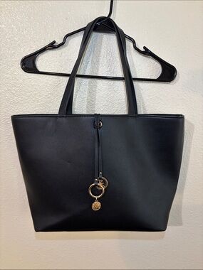 Anne Klein Black Tote with Gold Charm